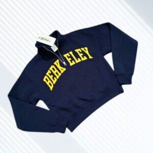 NWT Woman's ZOOZATZ Collegiate U of C BERKELEY Navy Sweat Shirt Top SZ XS